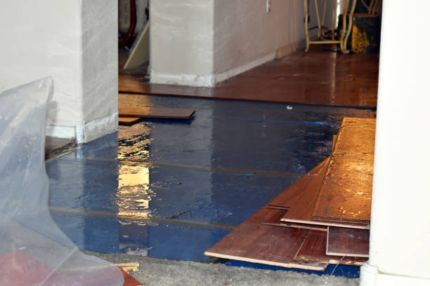 Professional Flood Damage Restoration technician working in Chichester, NH